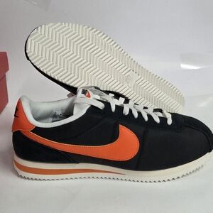 Nike Cortez TXT Black Sail Safety Orange Sneakers HF0263-003 Mens Size BRAND NEW